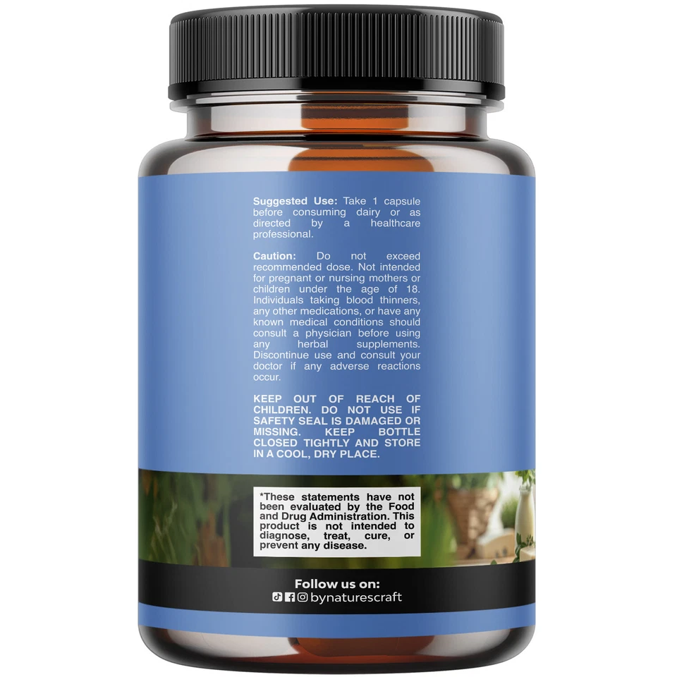 Píldoras para intolerancia a la lactosa 60 días de suministro enzima digestiva láctea de acción rápida 60ct Foto 2 de 4