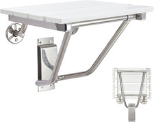 Foldable Wall-Mounted Shower Seat - 350Lb Capacity for Small Spaces