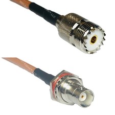 RG400 SO239 UHF Female to BNC FEMALE BIG BULKHEAD RF Cable FAST-SHIP LOT