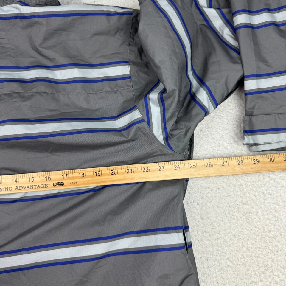 Chaqueta de Snowboard Foursquare Para Hombre Grande Capucha de Esquí Microshield Rayas Gris Foto 4 de 4