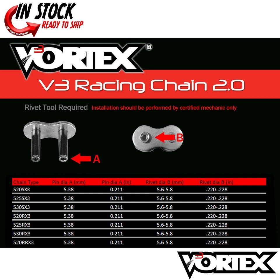 Kit de cadena y piñón Yamaha 09-17 FZ6R Vortex 520 15-46 dientes CK6436 Foto 4 de 4