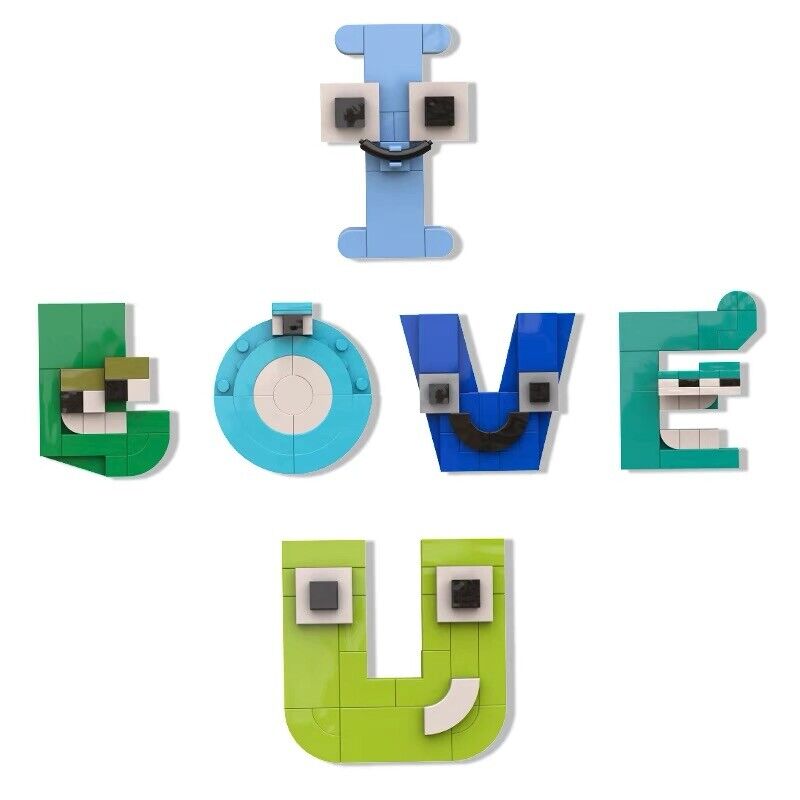 MOC 26 Style English Alphabet (A-Z) Building Blocks Set Letters Lore  Education Bricks Toys For Children Birthday Christmas Gifts