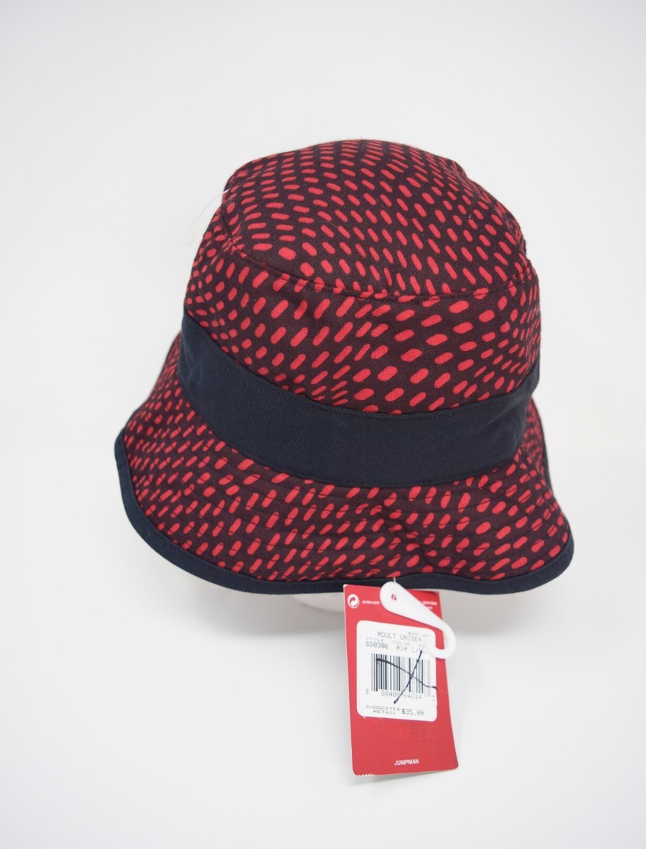 Air Jordan Stencil Red Black Bucket Hat 658386 010 Jumpman