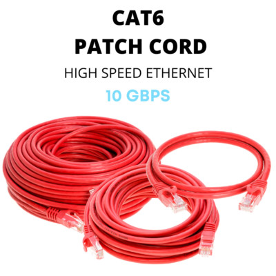 CAT6 Red Ethernet Patch Cord Network Cable 550MHz RJ45 Internet Router Wire LOT