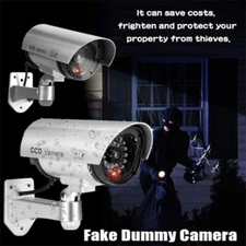 Dummy Security Camera Home Surveillance Fake CCTV Out/Indoor Waterproof Flashing
