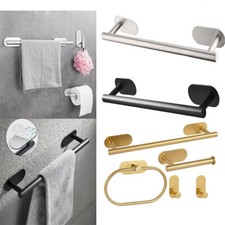 Stainless Steel Self Adhesive Rail Rack Towel Rail Wall Mounted Towel Holder UK