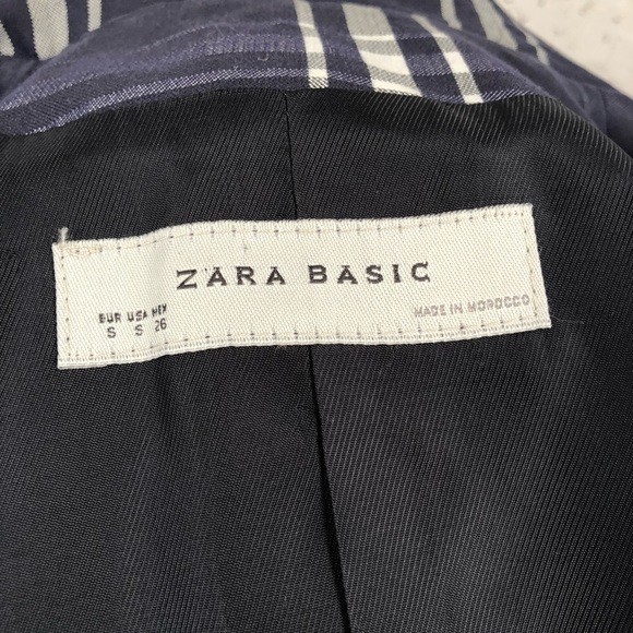 Zara Basic Collection Blue Plaid Checkered Spring… - image 8