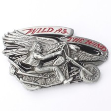 Motorcyclist Men's Belt Buckle Western Cowboy Native American MOT-01 