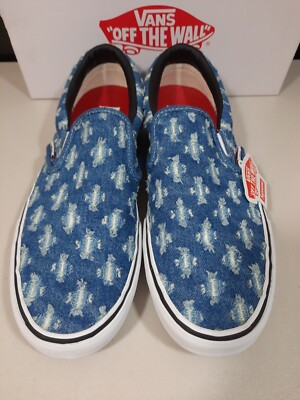 Vans Slip-on Pro X Supreme Blue Hole Punch Denim Size 13 | eBay