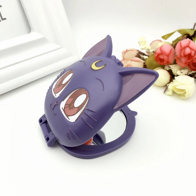 NEW Anime Sailor Moon Luna Cat Folding Makeup Mirror Cartoon