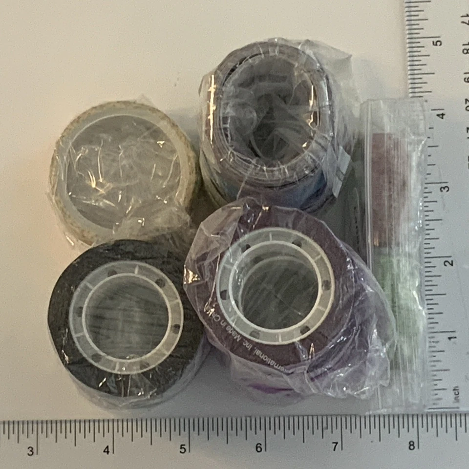 LOTE de 18 rollos Washi Tape brillo púrpura cebra plata oro azul rosa cobre rojo Foto 4 de 4