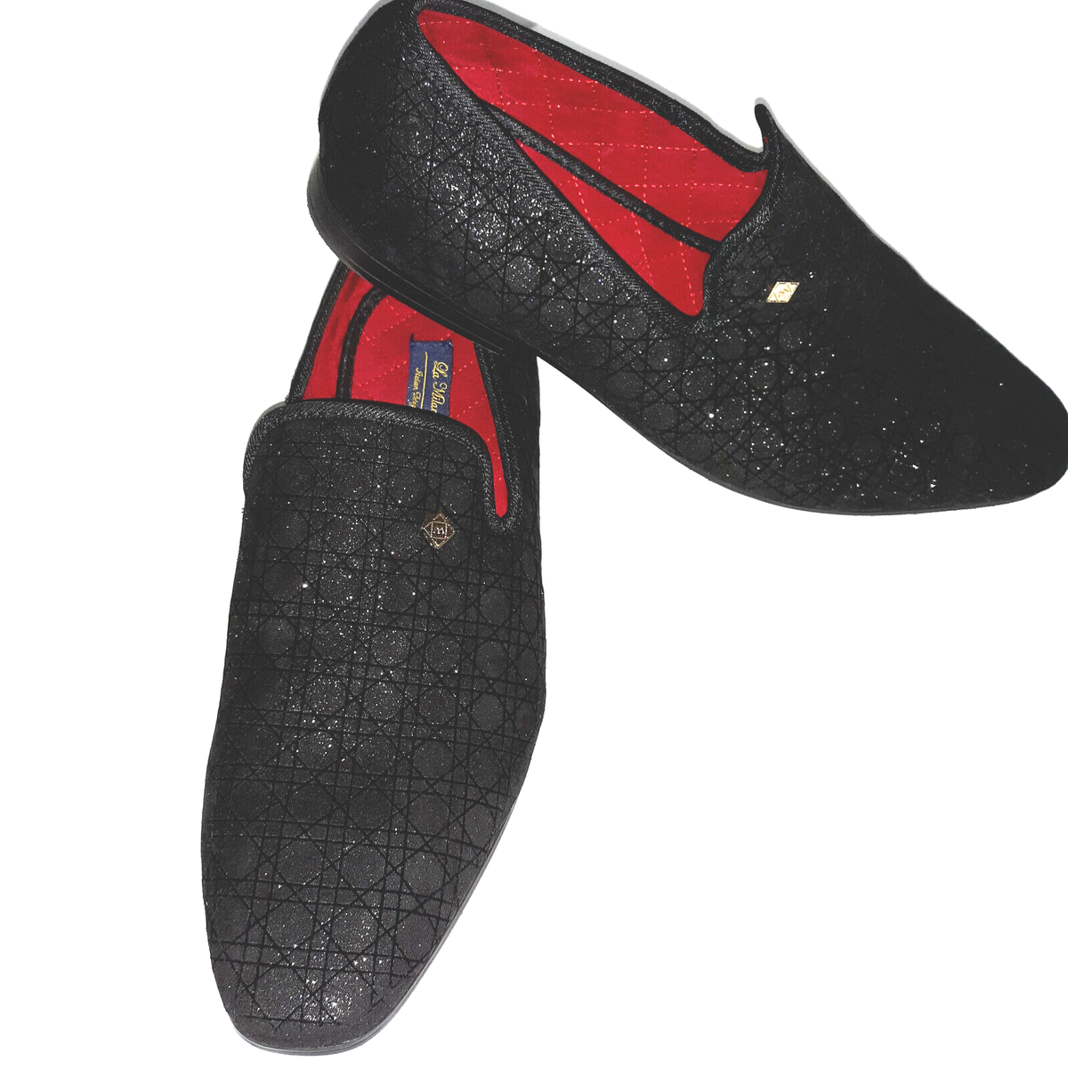 Milano Glittering Black Men\'s Slip-Ons LA MILANO,MOC TOE-SLIP ON-SLF-SHOES-A122508-BLACK – Portabella main image 2