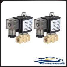 Air Ride Suspension Valve Brass 2PCS 1/4" NPT Air N/C Electric Solenoid 110-120V