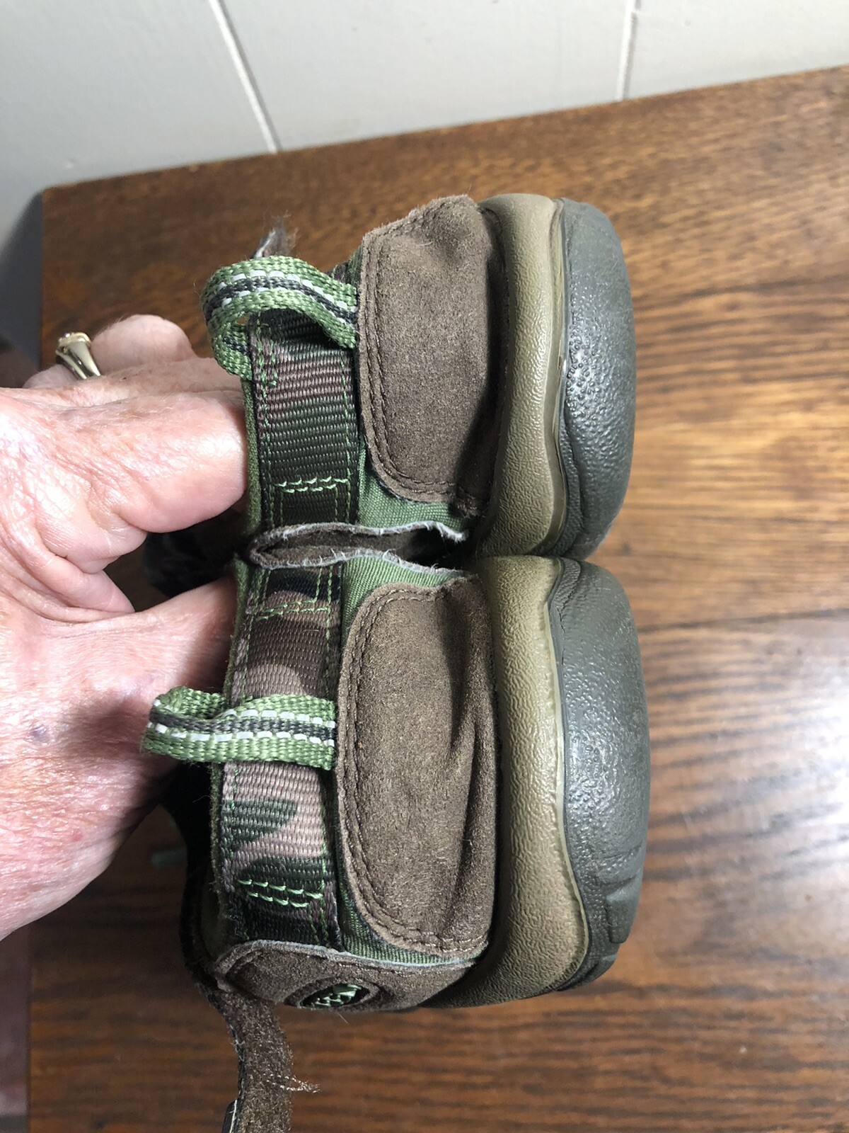 Sandali sportivi KEEN verde marrone mimetico TAGLIA 3 BAMBINI