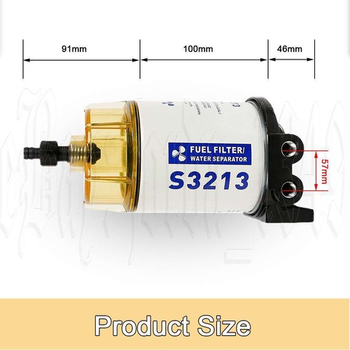 S3213 Boat Fuel Filter Water Separator Kit Clear Bowl & Drain Marine / Outboard - Picture 9 of 12