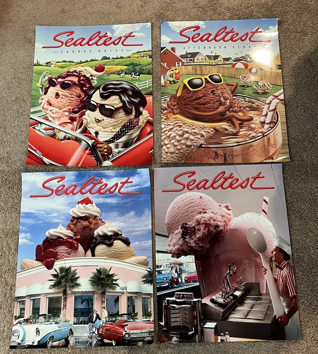 Sealtest Ice Cream Poster Lot Of 4 Display Advertisements Ads | eBay