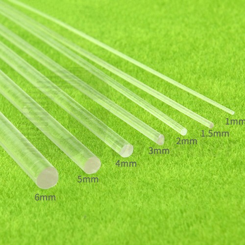 10pcs Plastic Round Rods Clear Polymethyl Methacrylate Bar 1-6mm Craft Model DIY - Picture 2 of 8