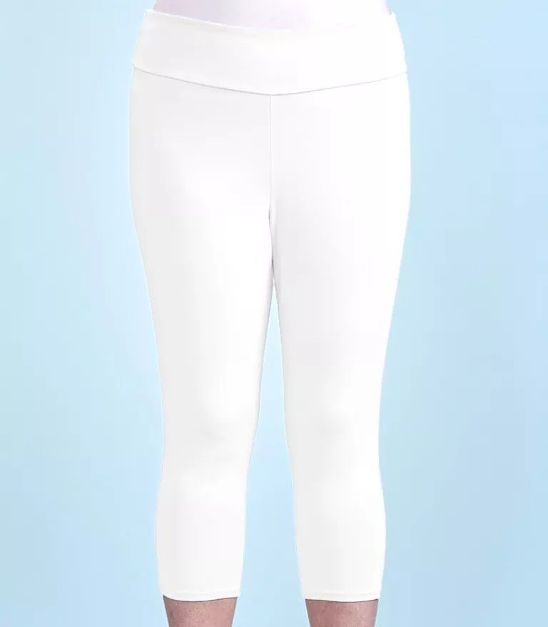 FRESH PRODUCE 3X WHITE $49.00 Oceanside Stretch Knit Capri