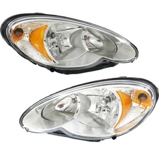 Headlight Assembly Set For 2006-2010 Chrysler PT Cruiser Left Right With Bulb