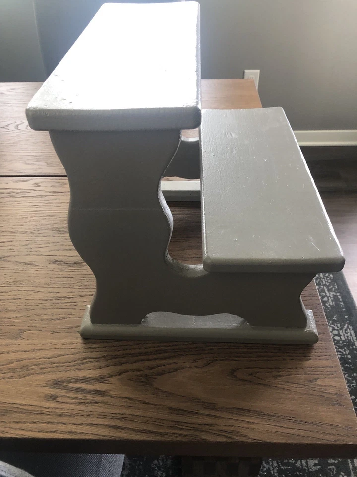 Taburete de paso, decorativo.Gris, pino, vintage Foto 4 de 4