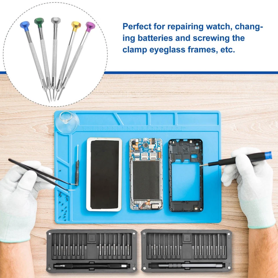 5 Pcs Watchmaker Repair Tool Precision Sized Flat Head Screwdrivers Slotted - Image 2 of 4