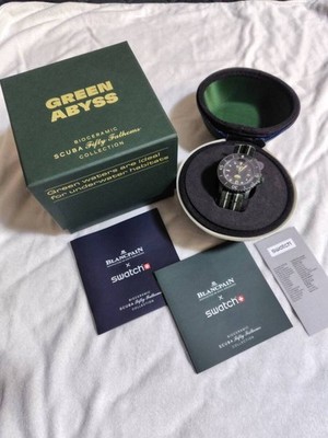 Blancpain x Swatch GREEN ABYSS SO35G100 Diver Watch 2025 New Limited