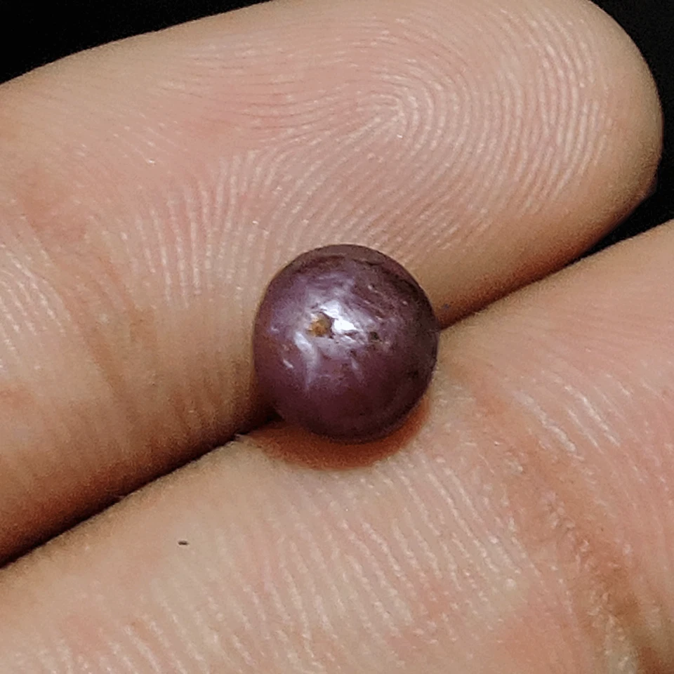 3.20Cts Natürlich Sechs Strahlen Star Rubin 7x5mm Rund Cabochon Lose Edelstein - Bild 2 von 3