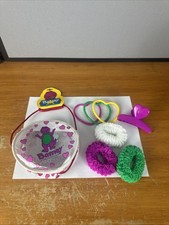 Vintage 1993 Barney and Baby Bop Purse with Hair Accessories Unused With Tags