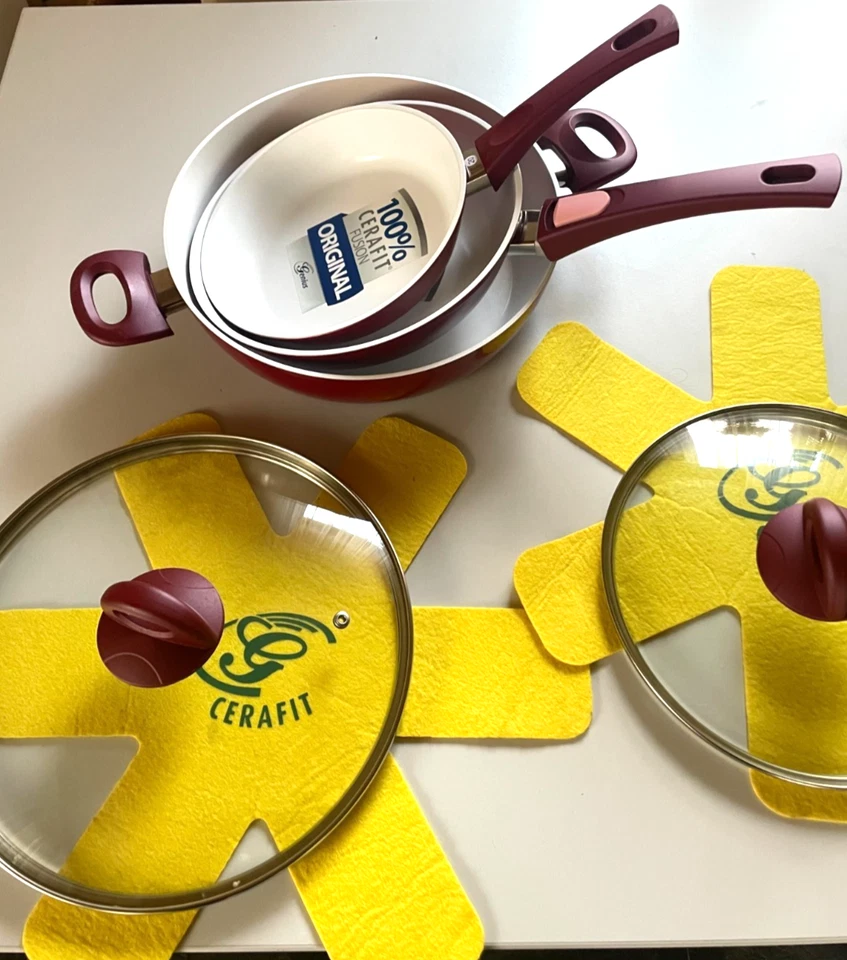 Genius Cerafit Fusion Pfannen Set rot 7 Teile Keramik-Beschichtung + Zugabe - Bild 4 von 4