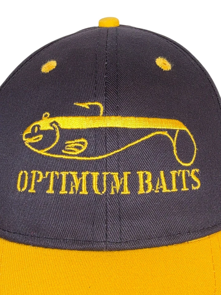 ОПТИМАЛЬНЫЕ ПРИМАНКИ желтый и черный рыбалки бейсболки кепка один размер папа открытый новый - Изображение 2 из 4