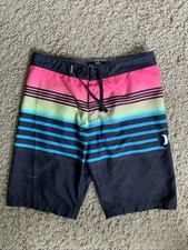 Boys size 14 Hurley black rainbow swimsuit board shorts trunks