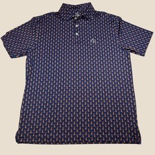 Rhoback The GSP German Shorthaired Pointer Golf Polo Shirt Men Medium Navy Dog