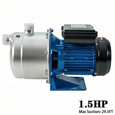 Bomba Jet Presurizadora 1.5HP Pozo Poco Profundo para Hogar,Jardín,Césped,Granja