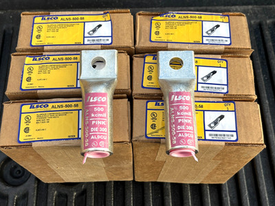 20 NEW Ilsco ALNS-500-58 500 kcmil SureCrimp Aluminum Compression Lugs 500 MCM
