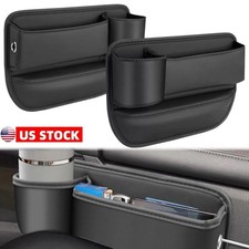 2pcs Car Seat Gap Filler Organizer Pu Leather Console Organizer For Suv Truck 2pcs Car Seat Gap Filler Organizer Pu Leather Console Organizer For Suv Truck