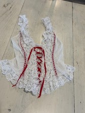 Body donna Anne Cole intimo orsacchiotto piccolo bianco pizzo lingerie trasparente