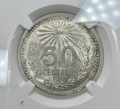 1937 Mexico Mo 50 centavos Silver NGC MS 66 - 95448