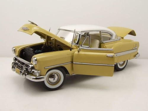 Chevrolet Bel Air cupé techo rígido 1953 amarillo blanco modelo de coche 1:18 Sun Star - Imagen 4 de 8