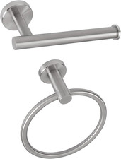 2 Pieces Bathroom Hardware Accessories, Towel Ring and Toilet Paper Holder- Stai