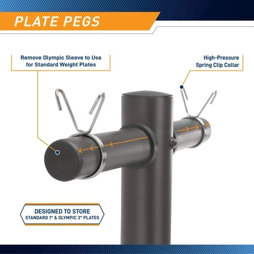 Marcy Olympic Weight Plate Tree and Bar Holder - Thumbnail 5