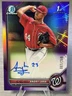🌋ANDRY LARA 2022 Bowman Chrome 1st Purple Refractor Auto RC /250 #NATIONALS!🌋