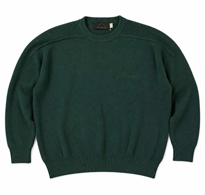 Bogner Men's Green Knit Crew Neck Pullover Vintage Sweater Long Sleeve Logo XL