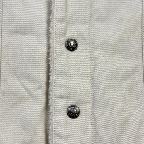 Ralph Lauren Vintage Trucker Denim Jacket Sherpa Lined Button Beige Women's L - Picture 6 of 13