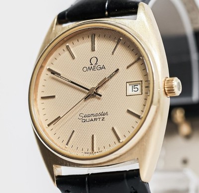 Vintage 1979 **MINT** OMEGA Seamaster Cal.1342 Quartz Push Crown Gold 33mm Men's