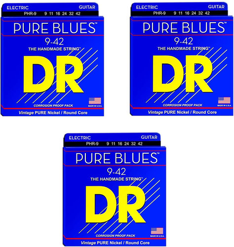 DR PHR-9 Pure Blues Corde per Chitarra Elettrica, 009-042, Confezione Da 3 - Foto 11 di 12