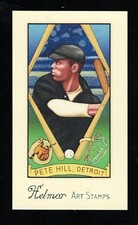 PETE HILL -Very Rare HELMAR Art Stamp UNPERFORATED PROOF 1.5" x 2.5" Card