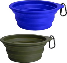 2-Pack Large Silicone Collapsible Dog Bowls, 34oz1000ml BPA Free