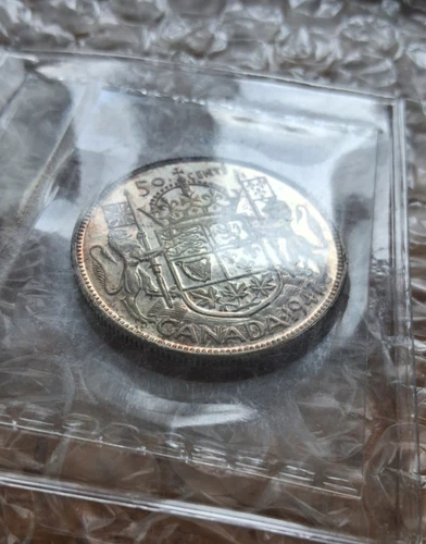 1947 Curved Right 7 Canada 50 Cent AU-55 ICCS