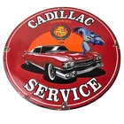 Vintage Cadillac Service Sign - Batman DC Comics Gas Pump Plate Porcelain Sign