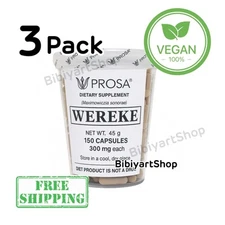 3 pack Vegan Wereke Capsulas Prosa  150 Capsules Wereque dietary Suplement 
